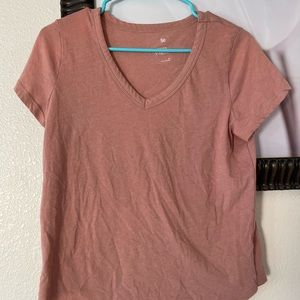 Mauve V neck tee